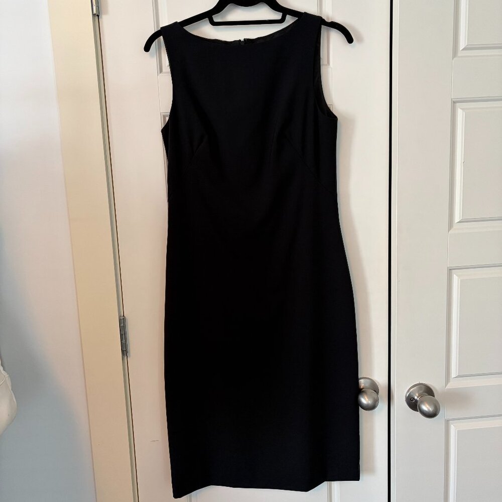 Theory Good Wool Sleeveless Sheath Black Mini Dress size 8